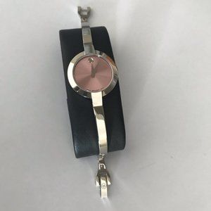 NEW Movado Bella Pink Dial Bangle Watch